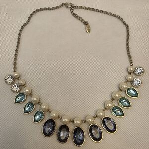 Elegant Gold and Blue Statement Necklace